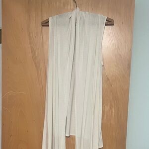 Chic Cream Sleeveless Drape Tunic